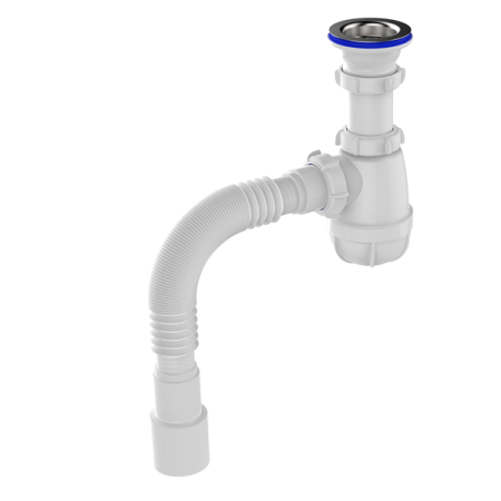 Сифон для кухни Sti B0115, 1 1/2"х40 с гибкой трубой 40х40-50